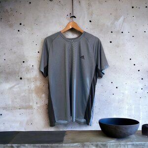 Adidas Men Active TShirt XL Gray Raw Steel Carbon Logo Athleisure